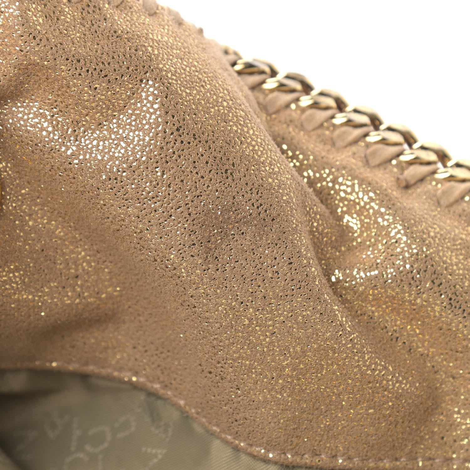 Stella McCartney Metallic Shaggy Deer Falabella Fold Over Tote Gold 8 of 9