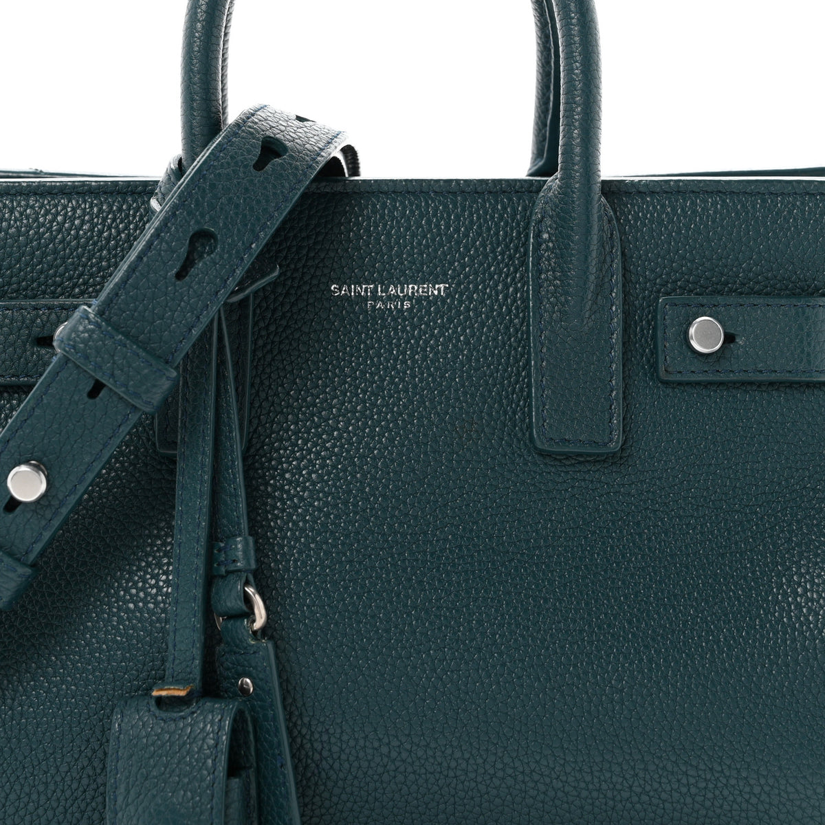Saint Laurent Grained Calfskin Nano Sac De Jour Souple Teal Green 8 of 10