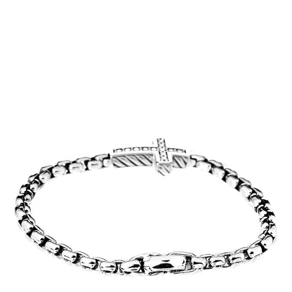 David Yurman Sterling Silver Diamond Pave Cross Bracelet 3 of 4