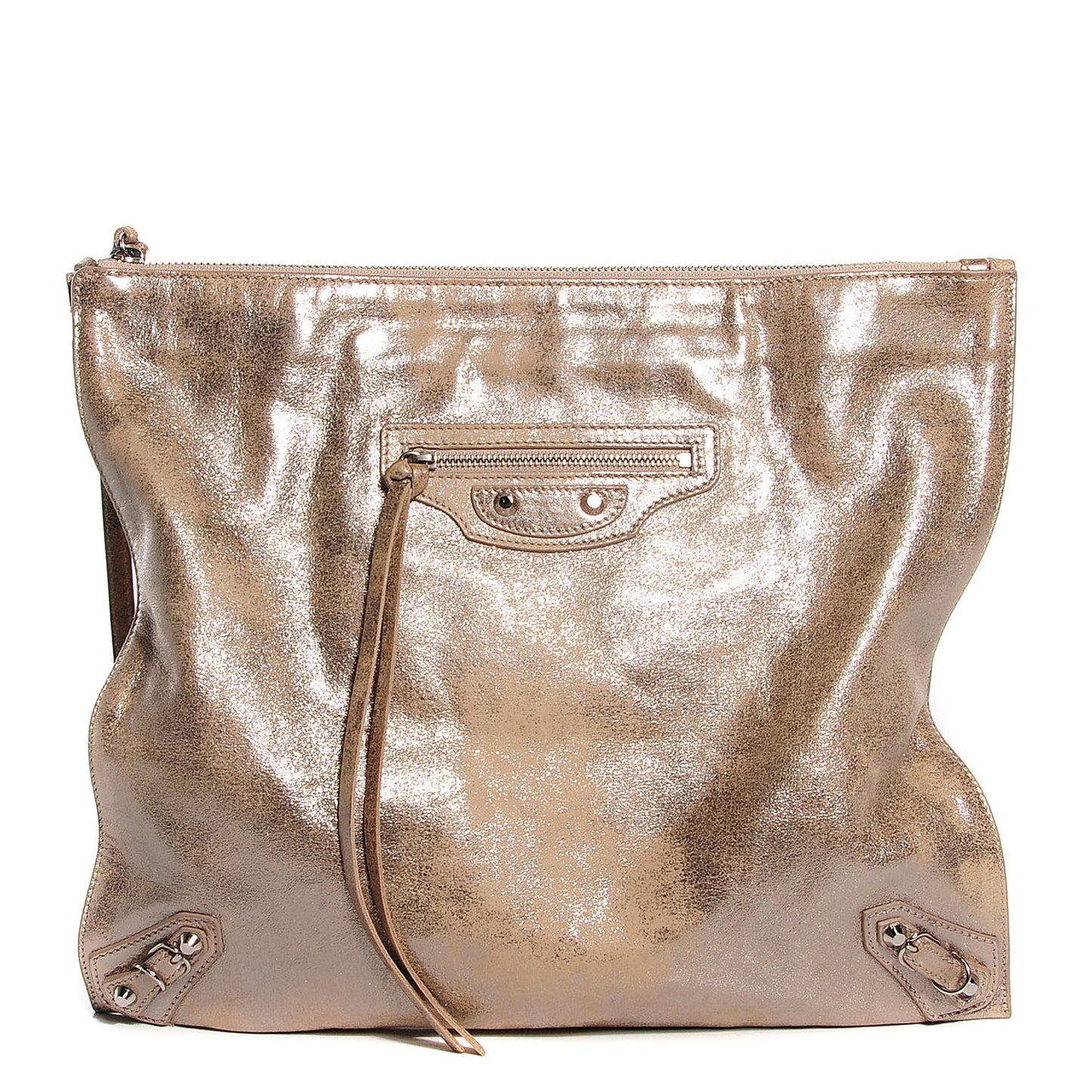 Metallic Calfskin Milkyway Ligne Papier Messenger Beige