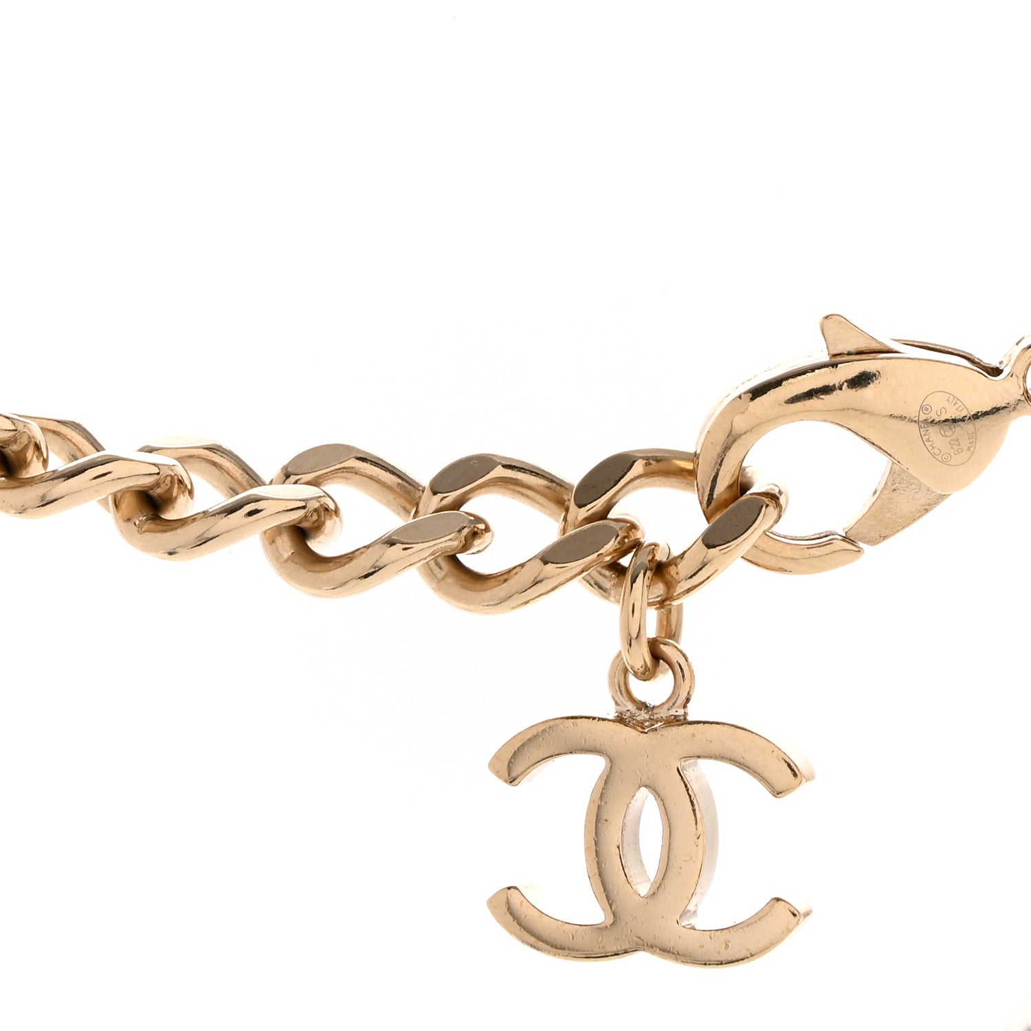 Chanel Crystal CC Chain Links Choker Necklace Gold 4 of 5