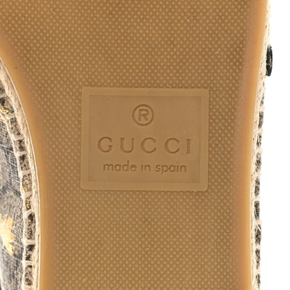 Gucci GG Supreme Monogram Bees Espadrille Flats 37.5 Beige Ebony Oro Black 6 of 9