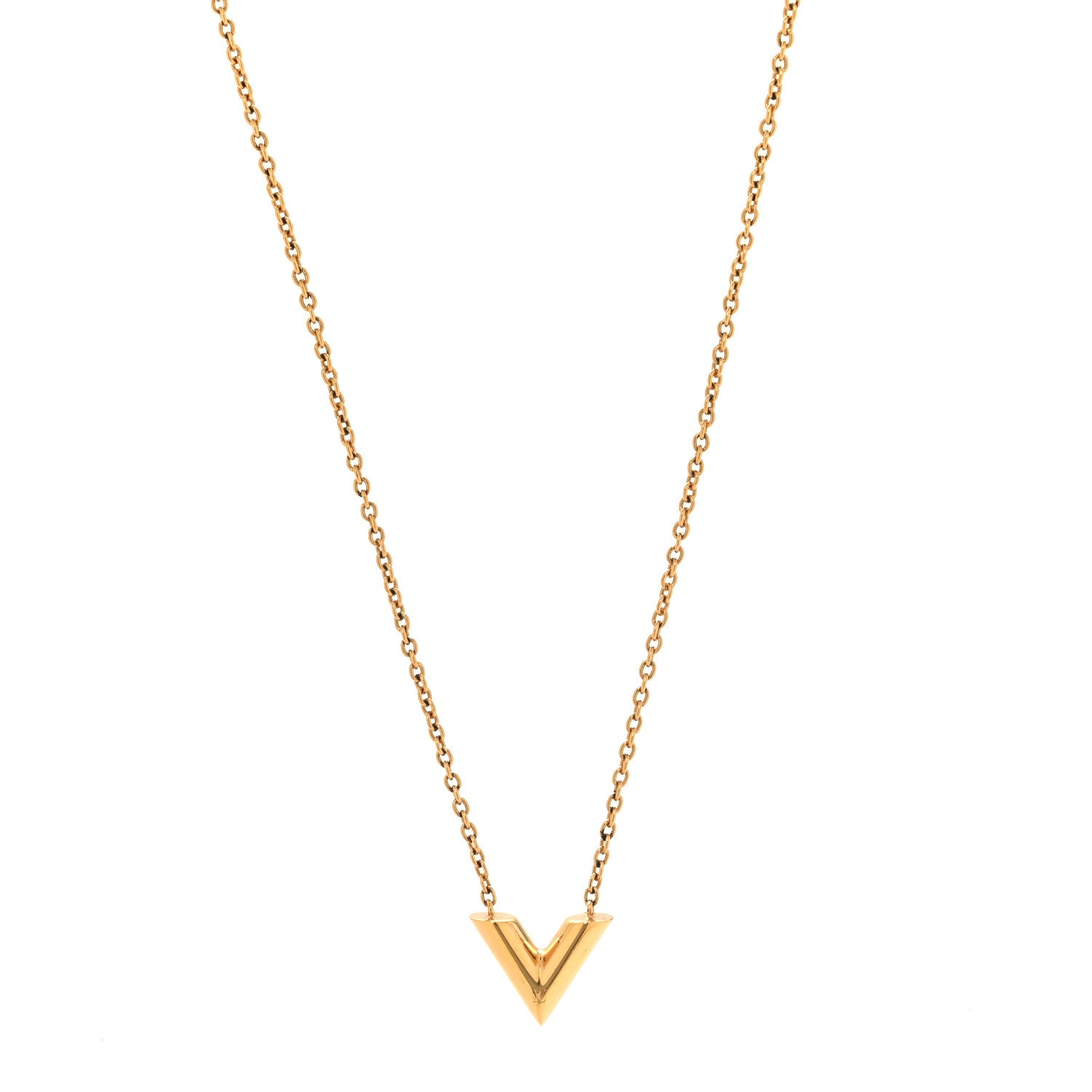 Louis Vuitton Essential V Necklace Gold 1 of 5