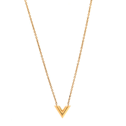 Louis Vuitton Essential V Necklace Gold 1 of 5
