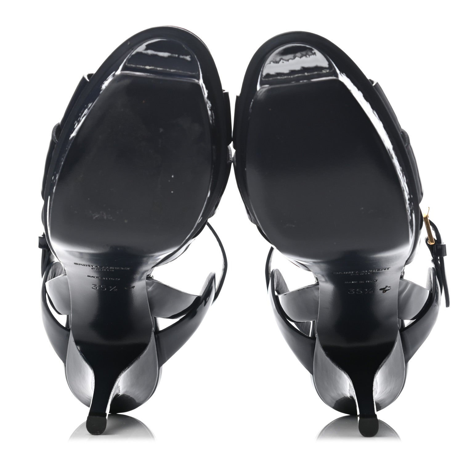 Saint Laurent Patent Tribute 75 Platform Sandals 35.5 Navy 5 of 9