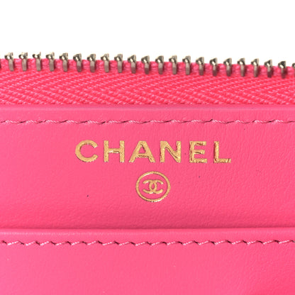 Chanel Caviar Quilted Large Gusset Zip Around Wallet Rose 6 of 10