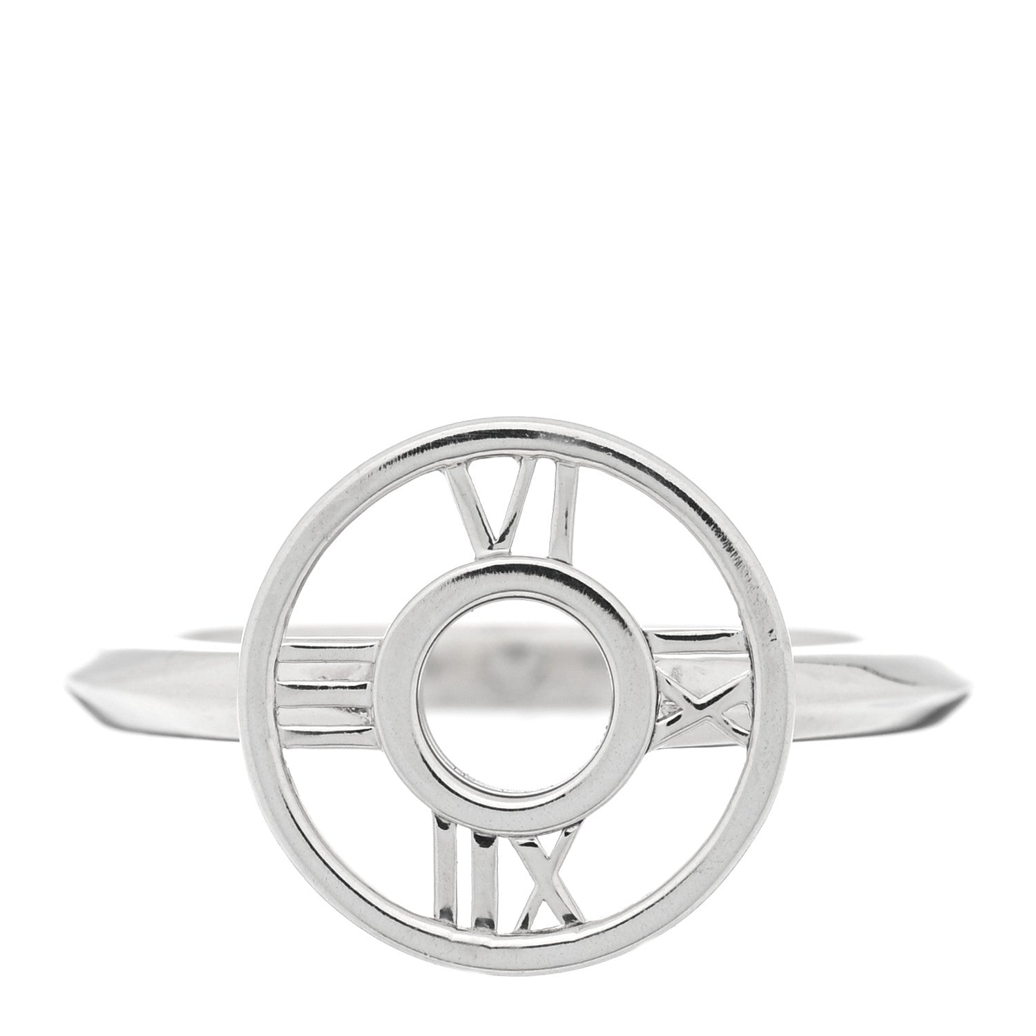 Tiffany Sterling Silver Atlas Round Medallion Ring 53 6.5 1 of 5