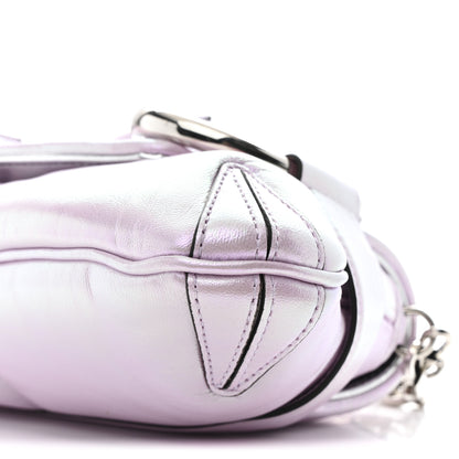 Gucci Iridescent Nappa Vertical Matelasse Medium Maxi Horsebit Chain Shoulder Bag Escape Pink 10 of 10