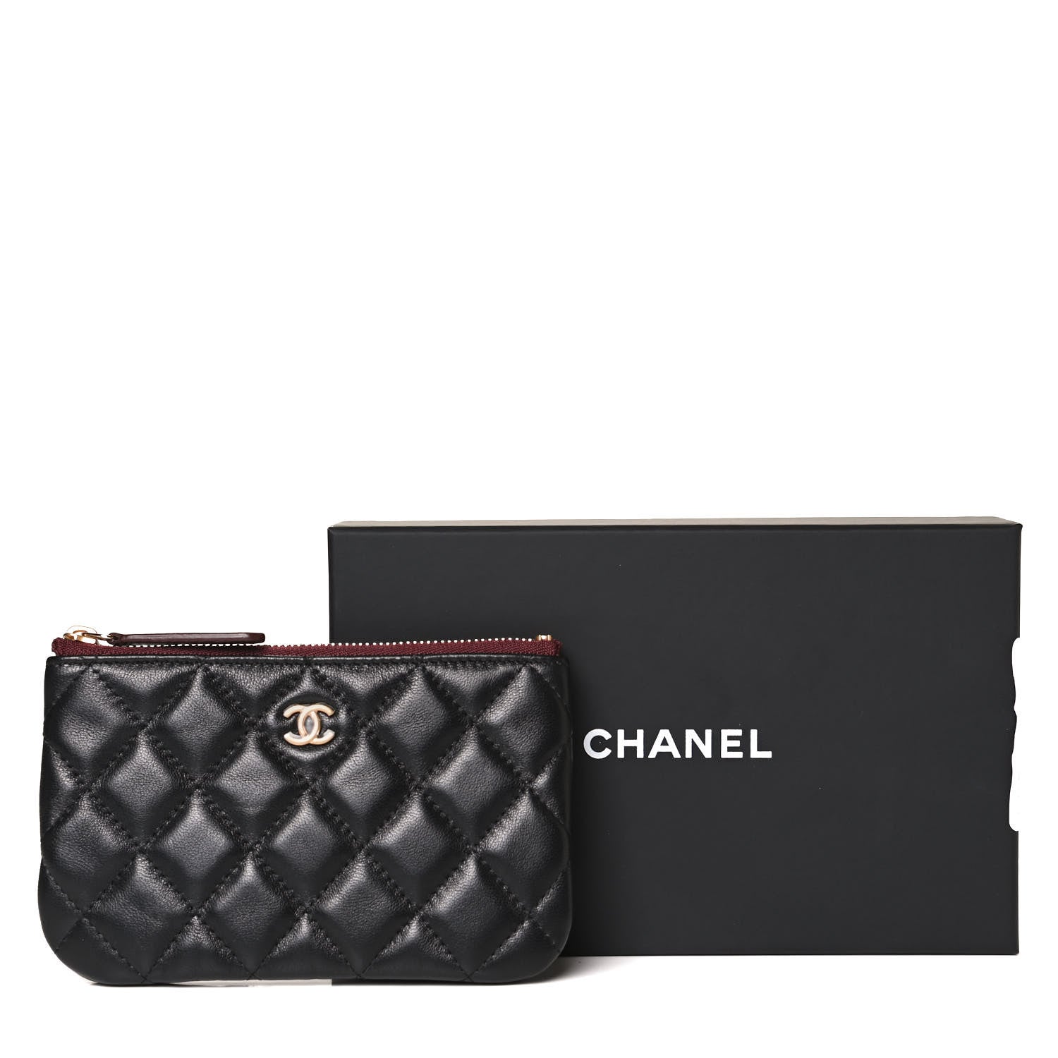 Chanel Lambskin Quilted Small Cosmetic Case Black 12 of 12
