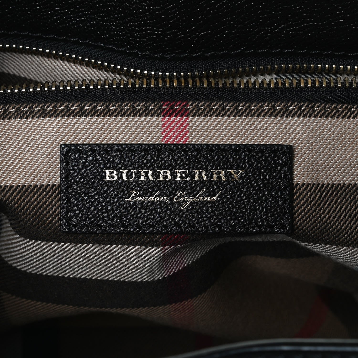 Burberry Soft Grain Calfskin Medium Buckle Tote Black 6 of 15