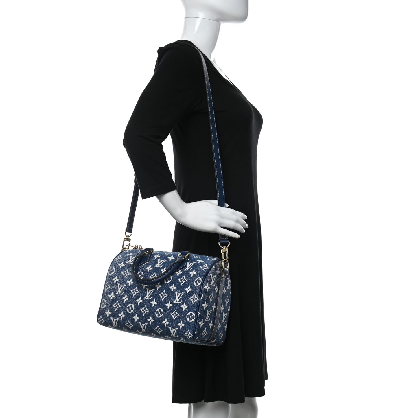 Monogram Jacquard Denim Speedy Bandouliere 25 Bleu