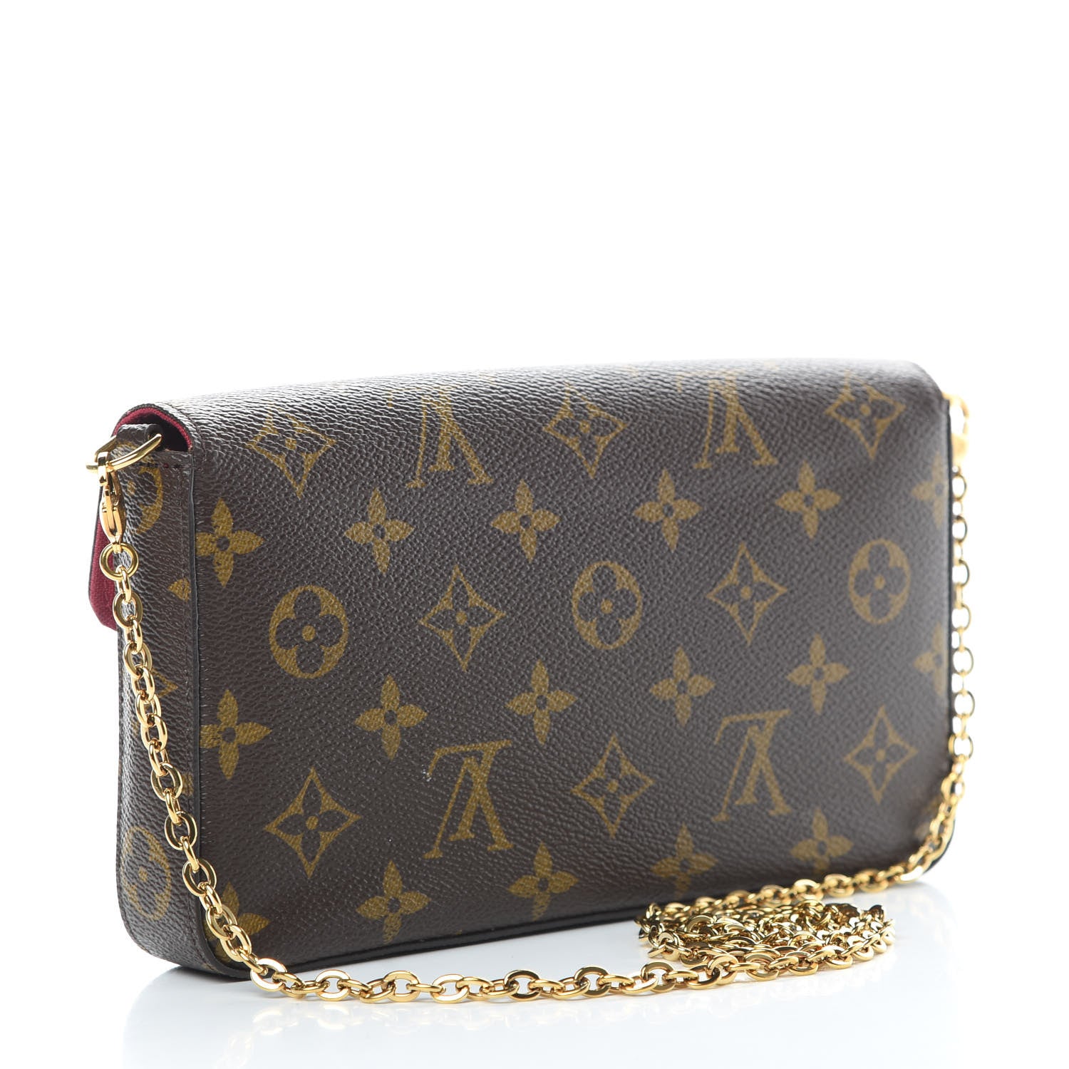 Louis Vuitton Monogram Pochette Felicie Chain Wallet Fuchsia 4 of 18