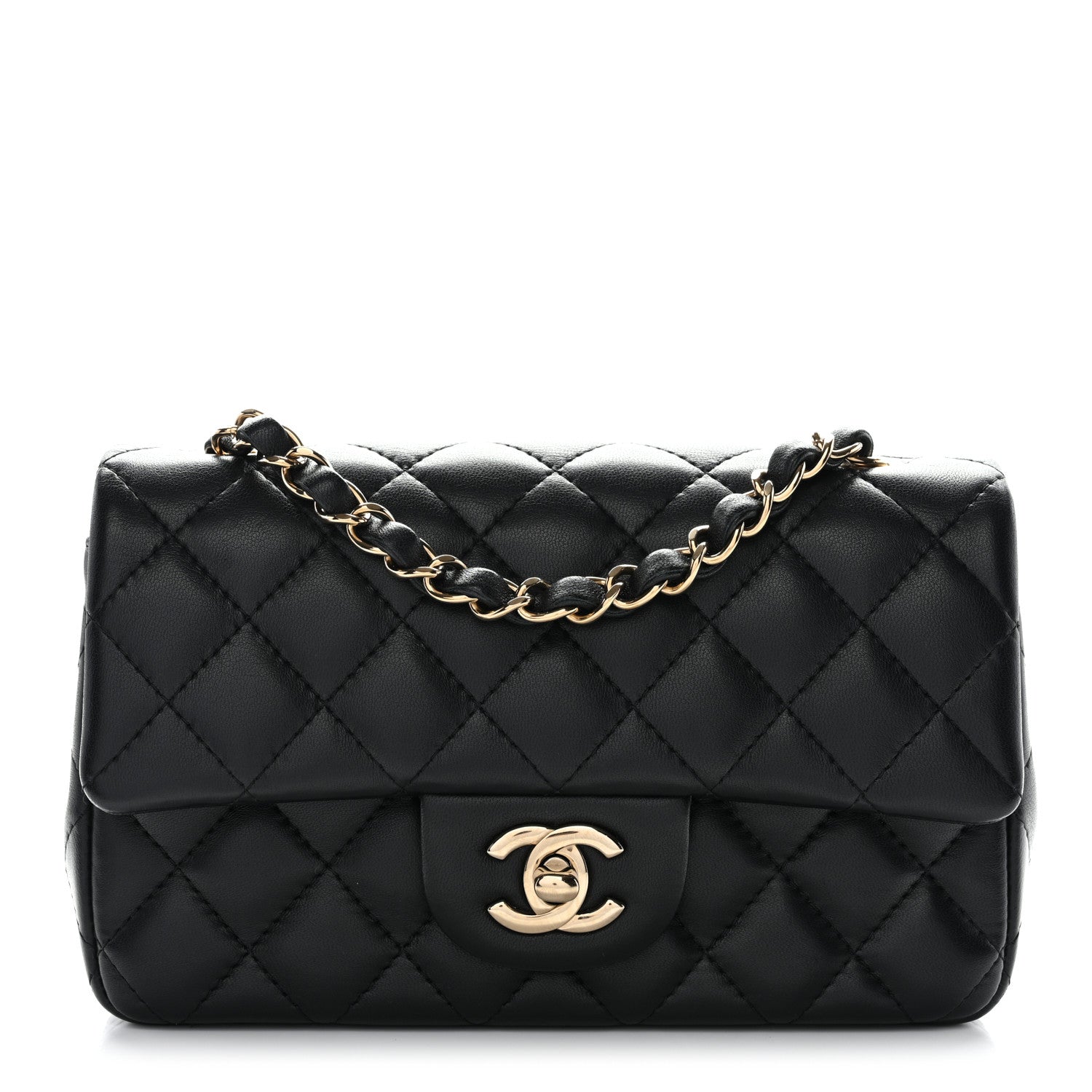 Chanel Lambskin Quilted Mini Rectangular Flap Black 3 of 28