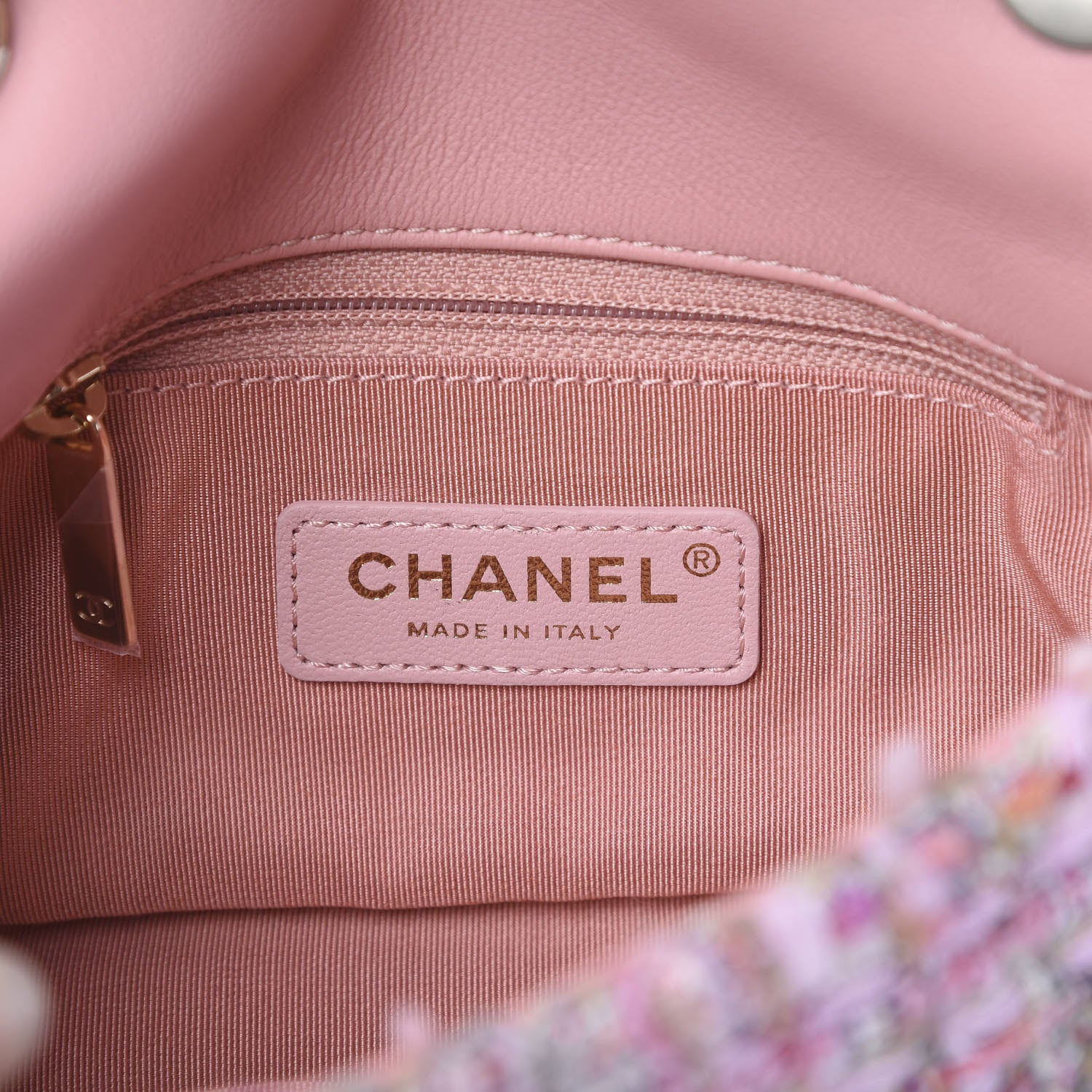 Chanel Tweed Mini Pearl Handle Flap Pink Beige Orange Ecru 5 of 10