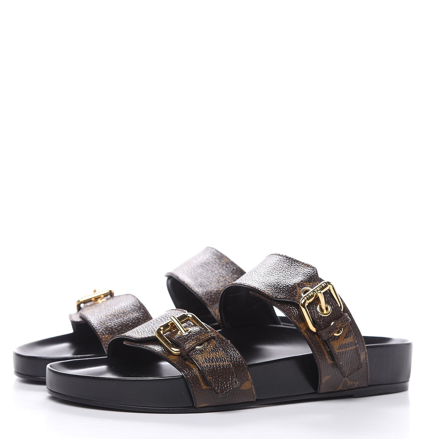 Louis Vuitton Monogram Bom Dia Mule Sandals 38 Black 3 of 8