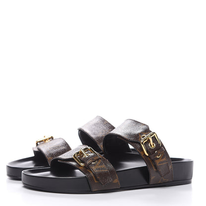Louis Vuitton Monogram Bom Dia Mule Sandals 38 Black 3 of 8