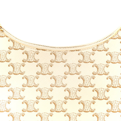 Celine Canvas Calfskin Ava Triomphe Shoulder Bag White 8 of 10