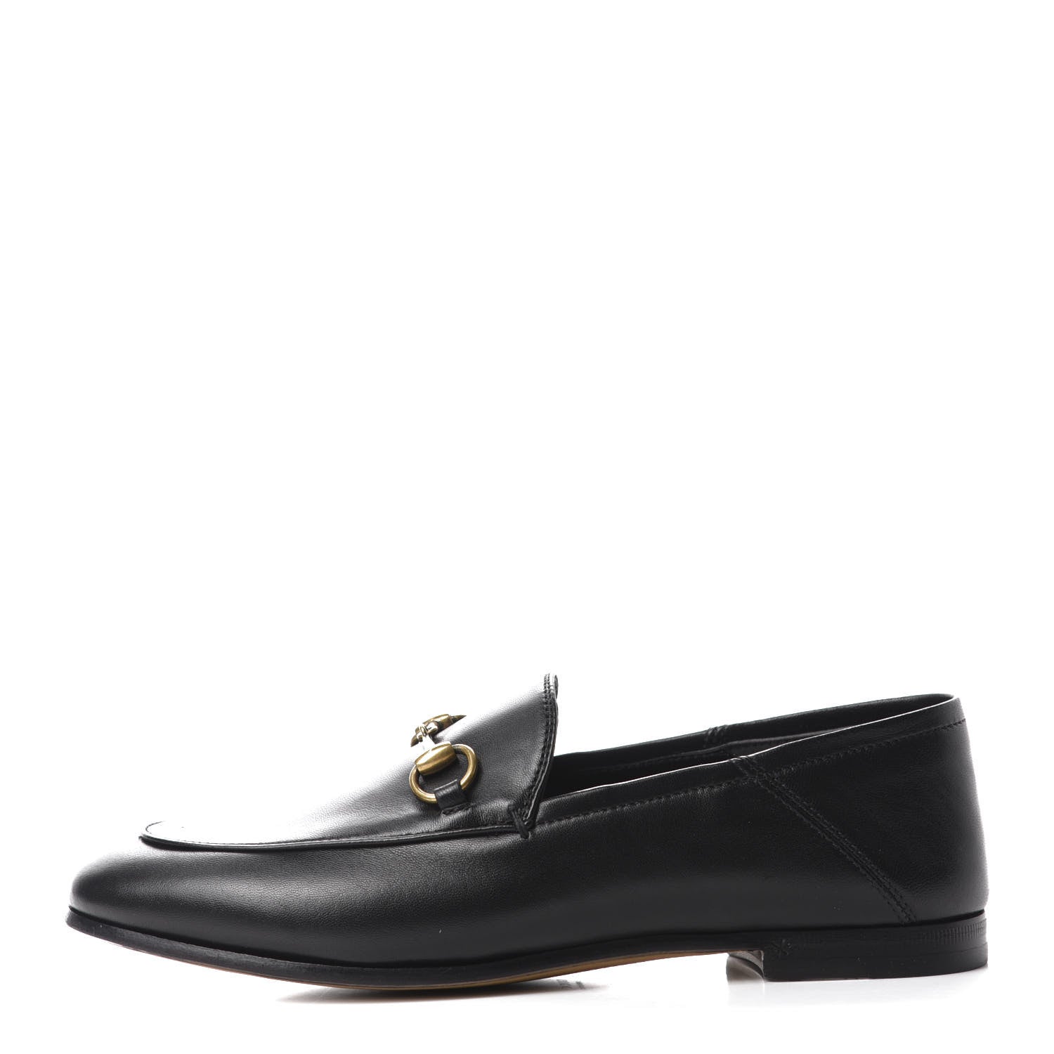 Gucci Lambskin Womens Brixton Horsebit Loafers 35.5 Black 1 of 10
