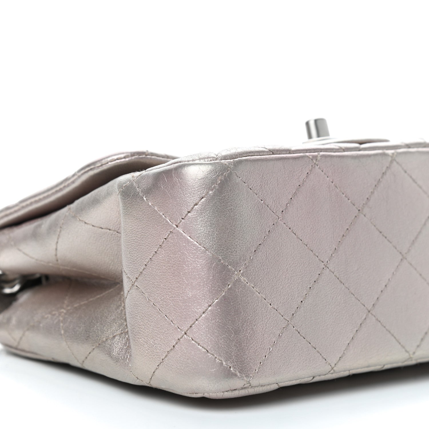 Chanel Metallic Lambskin Quilted Mini Square Flap Light Gold 6 of 11