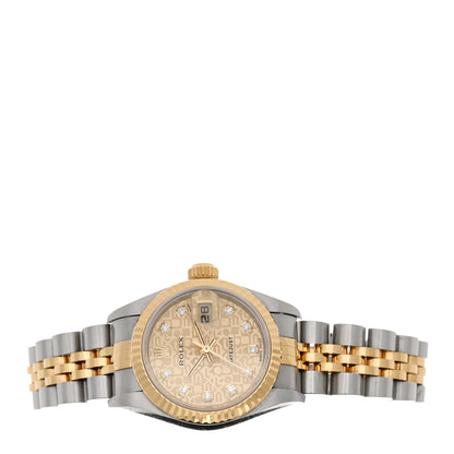 Rolex Stainless Steel 18K Yellow Gold Diamond 26mm Oyster Perpetual Datejust Watch Champagne Jubilee 79173 2 of 5