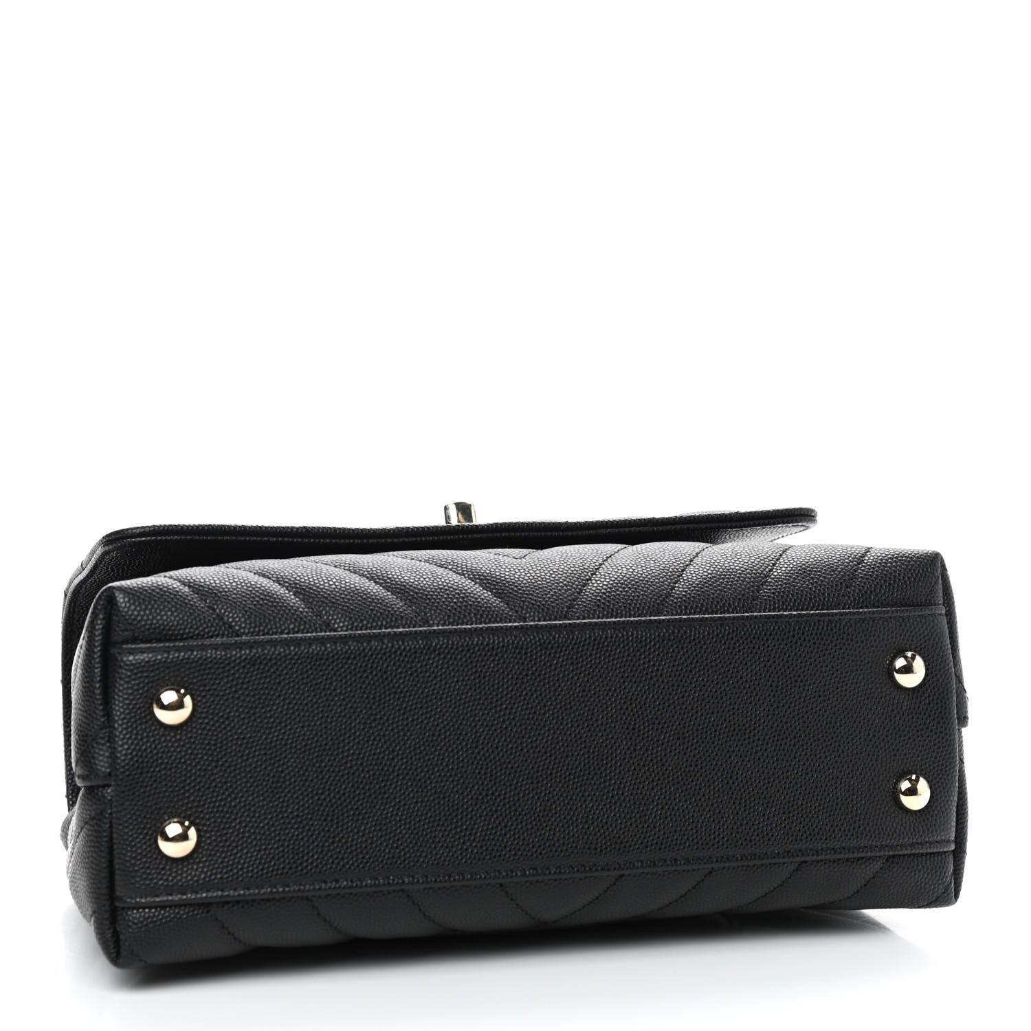 Chanel Caviar Lizard Embossed Chevron Quilted Mini Coco Handle Flap Black 4 of 9