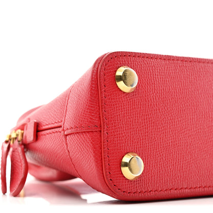 Balenciaga Signature Grained Calfskin Logo XXS Ville Top Handle Bag Rouge Lantern Black 8 of 9
