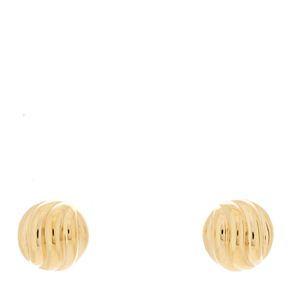 David Yurman 18K Yellow Gold 8mm Sculpted Cable Earrings 1 of 5