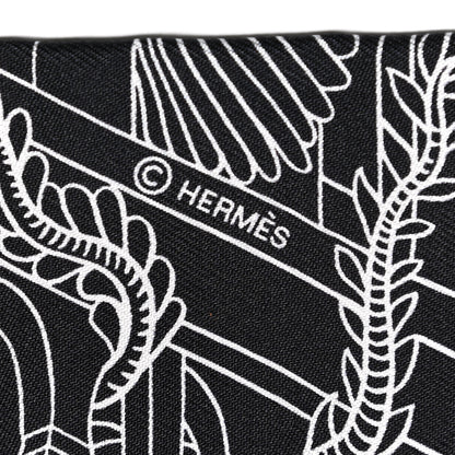 Hermes Silk Animapolis Twilly Black White 4 of 5