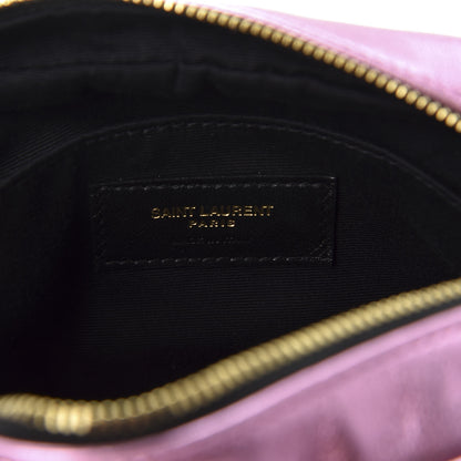 Saint Laurent Metallic Calfskin Matelasse Monogram Lou Belt Bag Vegas Pink 7 of 9