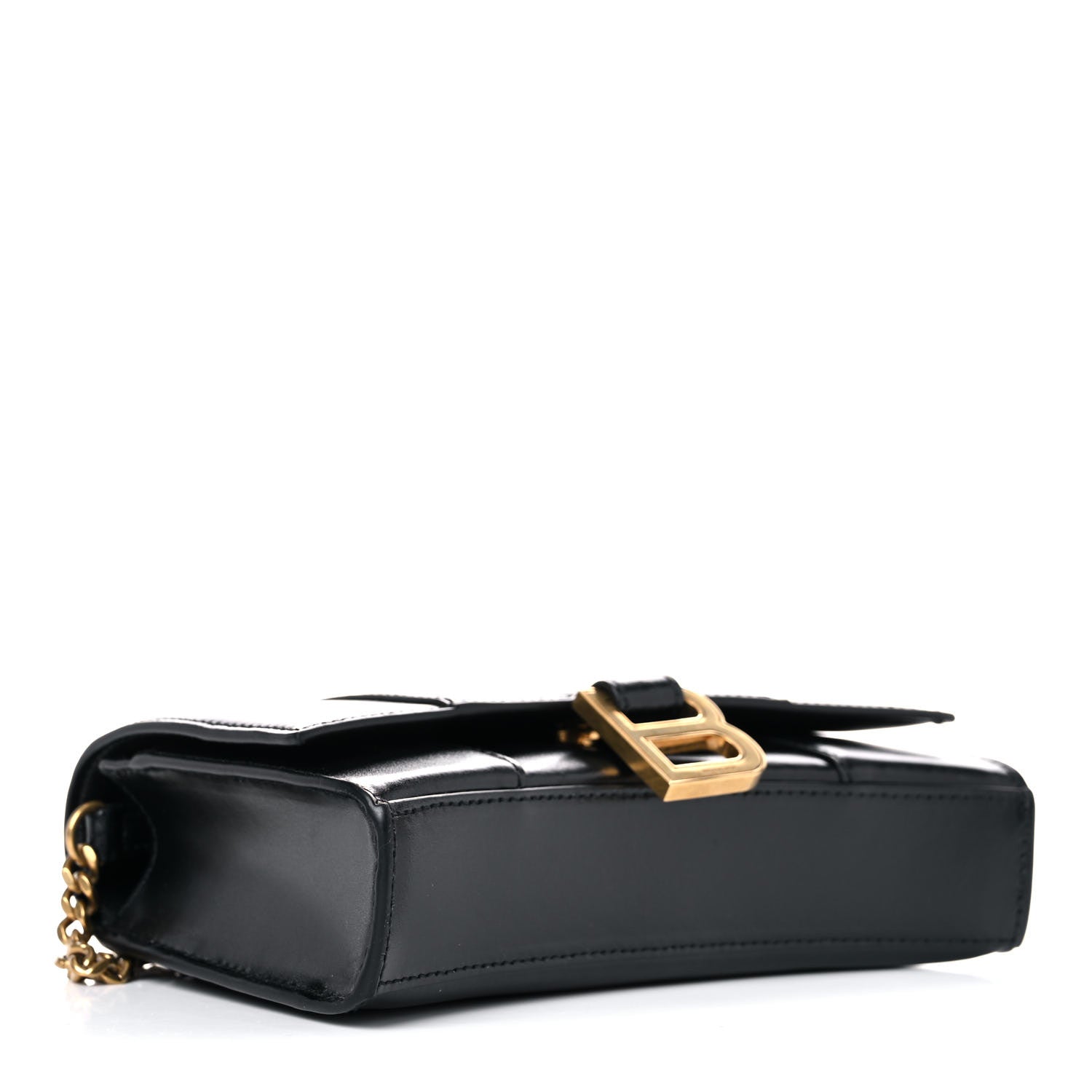 Balenciaga Shiny Box Calfskin Hourglass Chain Bag Black 4 of 14