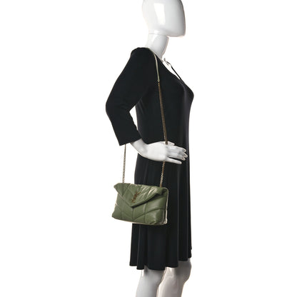 Saint Laurent Lambskin Quilted Toy Loulou Puffer Monogram Chain Satchel Light Pistache 2 of 12