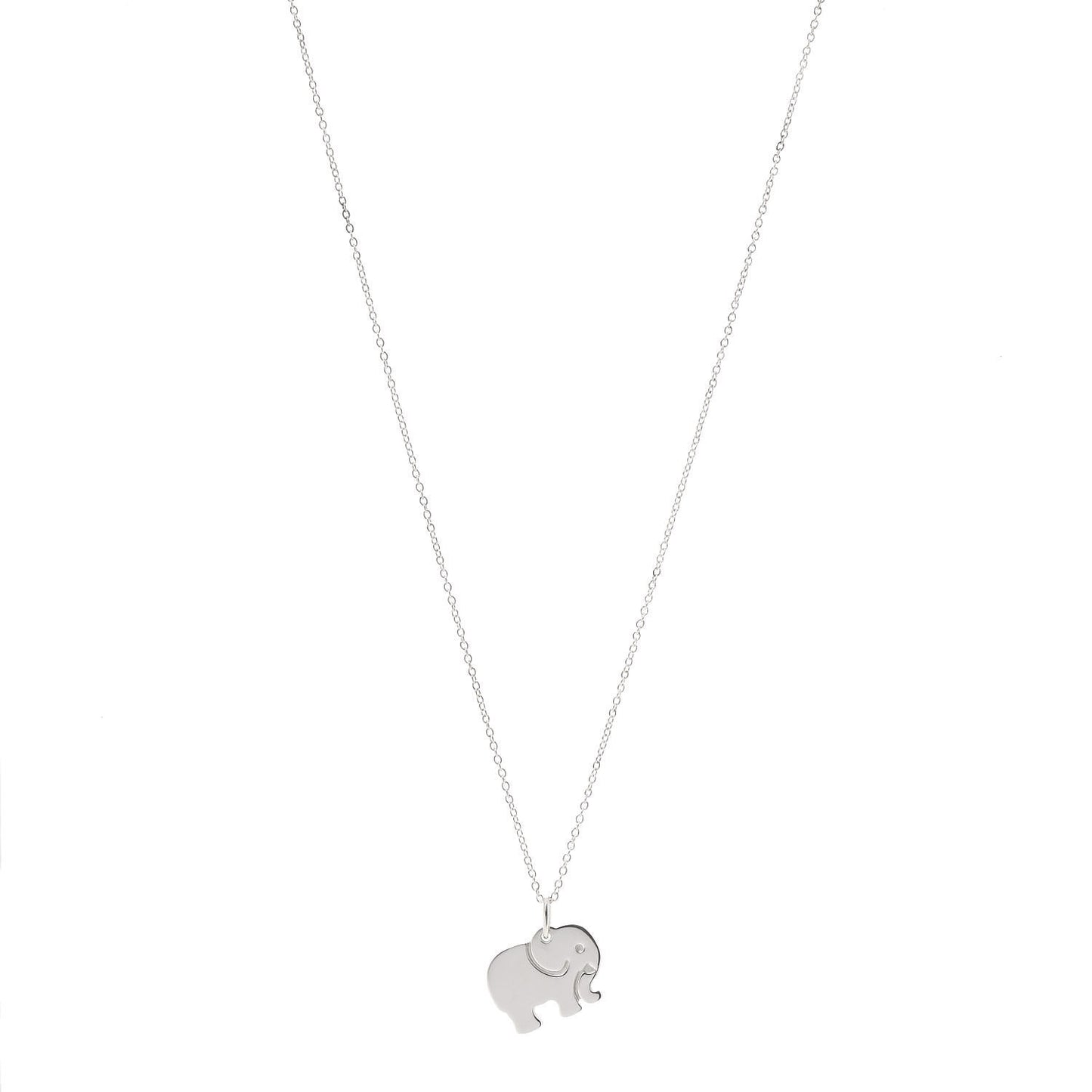 Sterling Silver Elephant Never Forgets Pendant Necklace