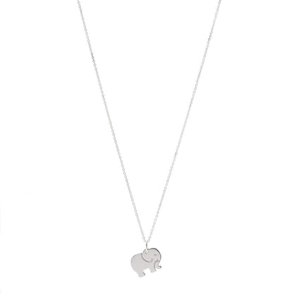 Tiffany Sterling Silver Elephant Never Forgets Pendant Necklace 1 of 7