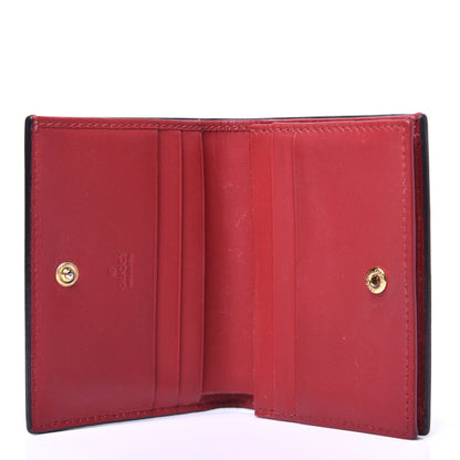 Gucci GG Supreme Monogram Blooms Card Case Beige Blue Navy Hibiscus Red 5 of 10
