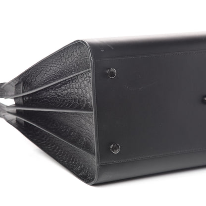 Saint Laurent Calfskin Crocodile Embossed Large Sac De Jour Carryall Black 8 of 10