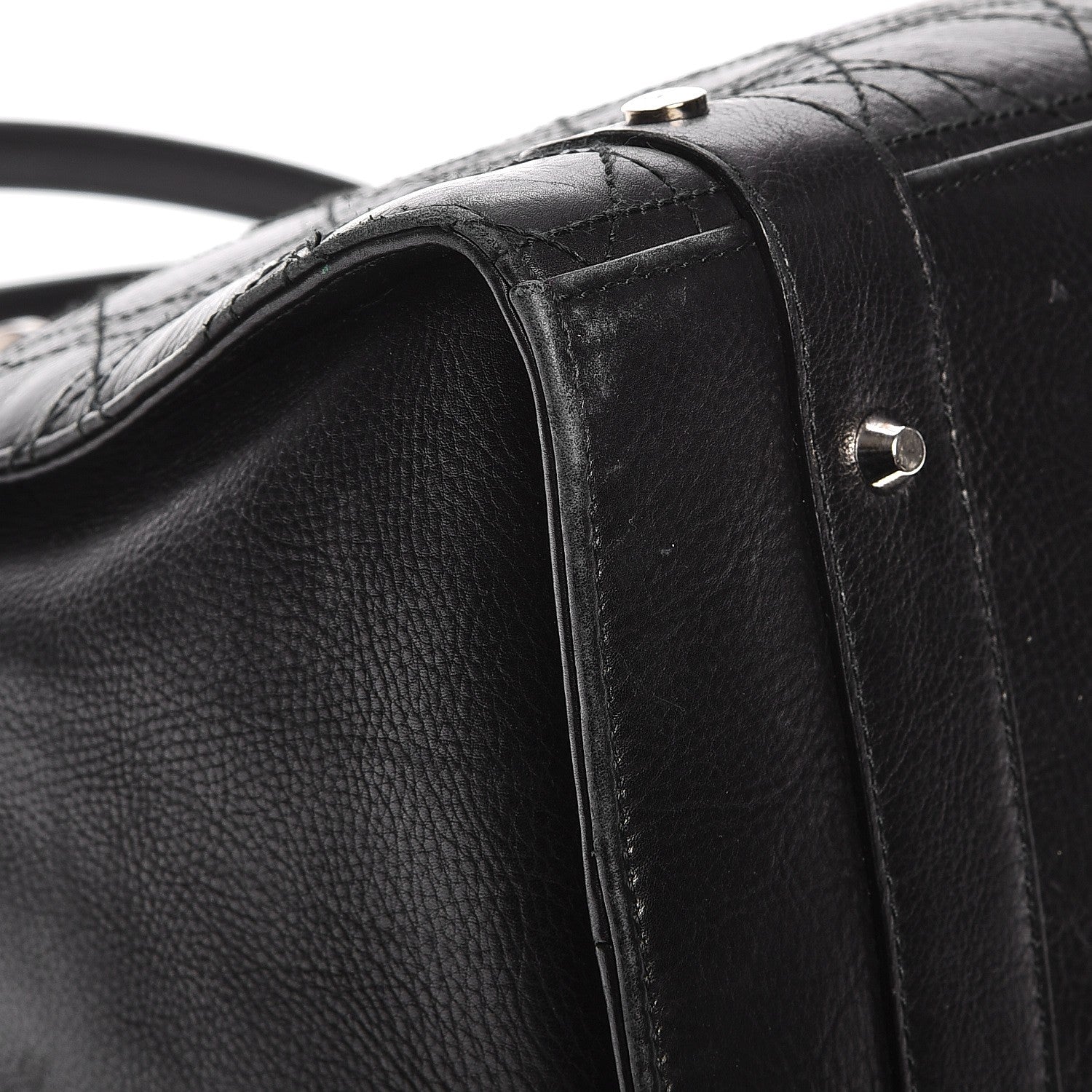 Christian Dior Calfskin Cannage Stitched Large East West Lady Dior Black 14 of 15