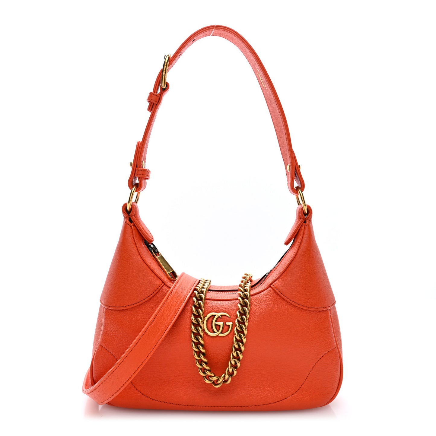 Goatskin Small Aphrodite Shoulder Bag Deep Orange