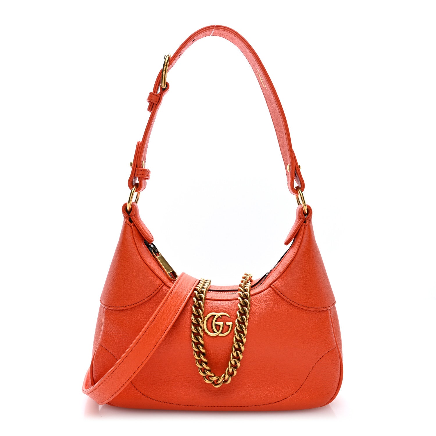 Gucci Goatskin Small Aphrodite Shoulder Bag Deep Orange 1 of 8