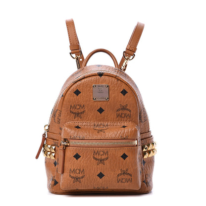 MCM Visetos Side Stud X-Mini Stark Backpack Cognac 1 of 11