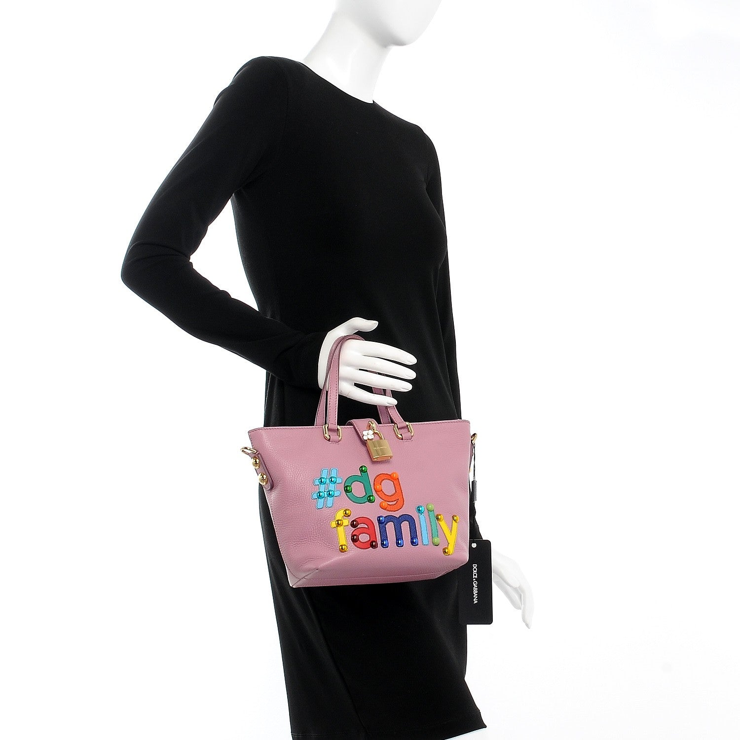 Dolce & Gabbana Textured Calfskin Patchwork Family Tote Rosa Poudre 3 of 8