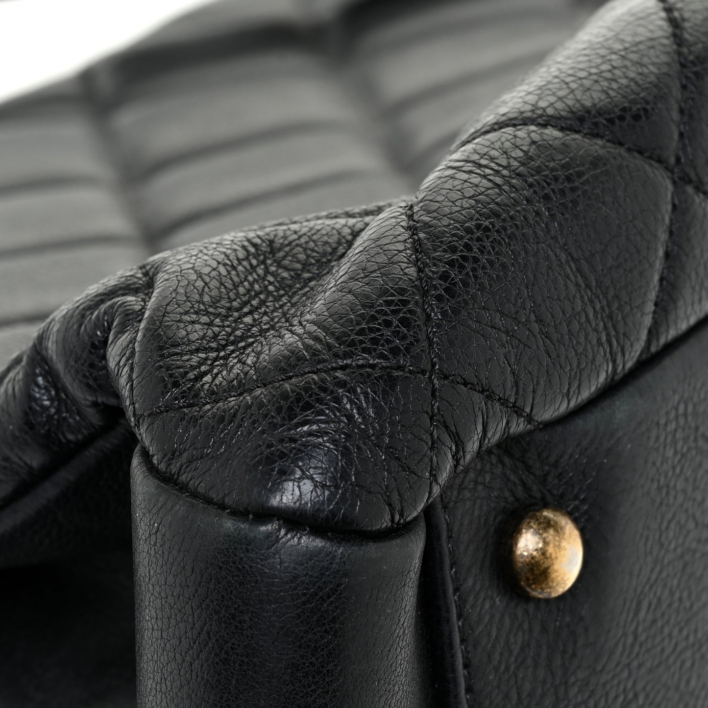 Calfskin Quilted Small CC Crown Tote Black