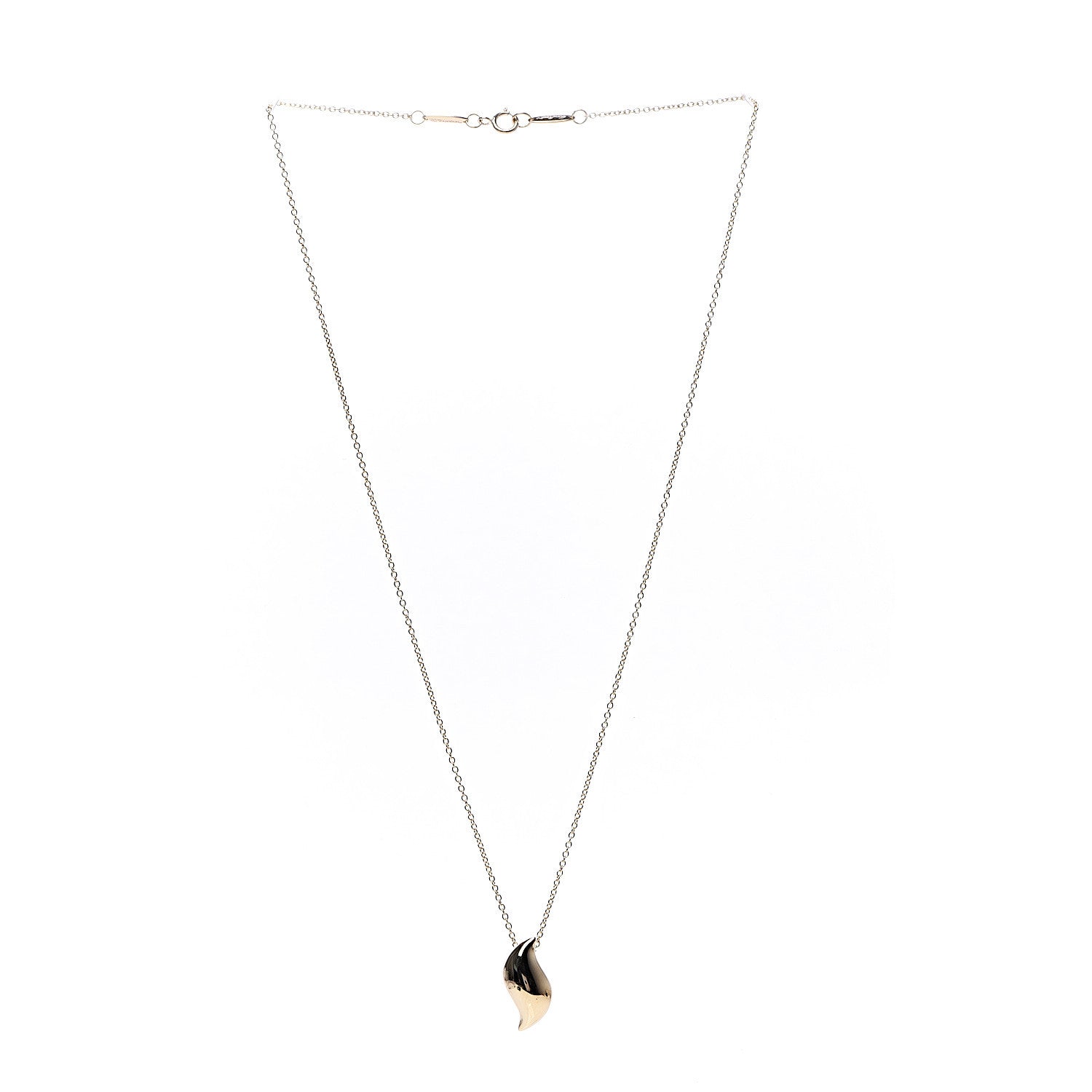 Tiffany 18K Yellow Gold Elsa Peretti Marquis Pendant Necklace 2 of 7