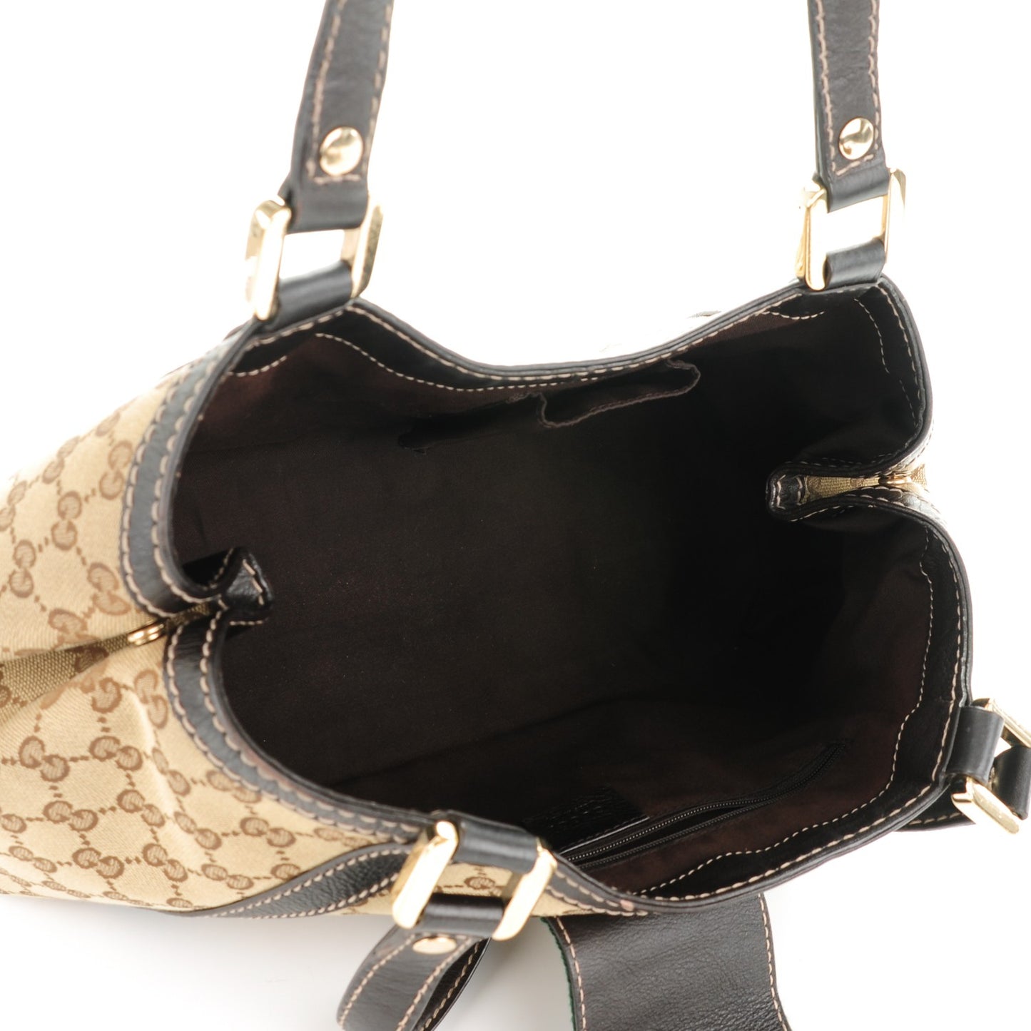 Monogram Medium New Ladies Web Tote Dark Brown