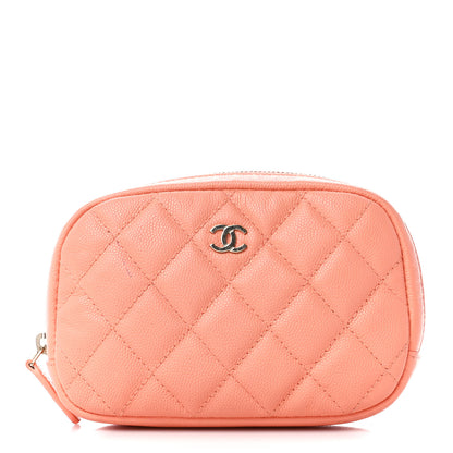 Chanel Caviar Quilted Small Curvy Pouch Cosmetic Case Light Orange 1 of 11