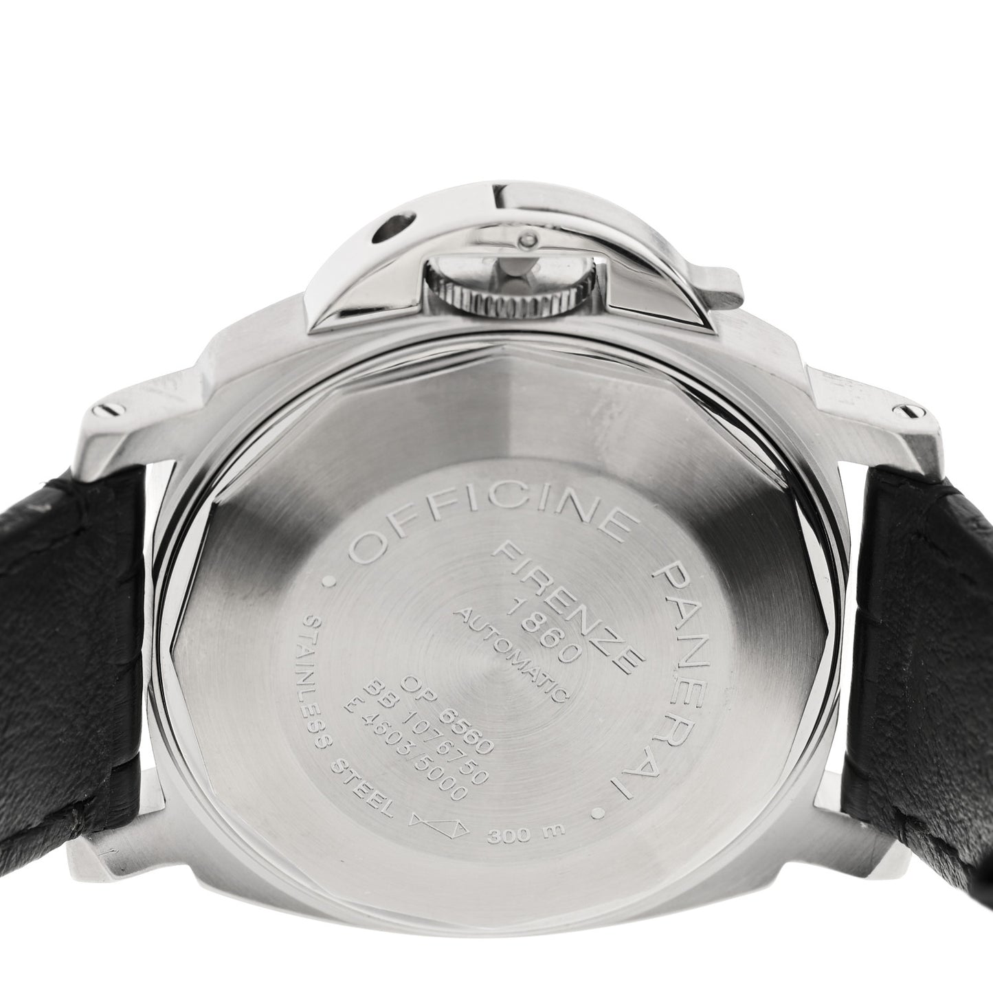 Stainless Steel Alligator 40mm Luminor Marina Automatic Watch Black PAM00048