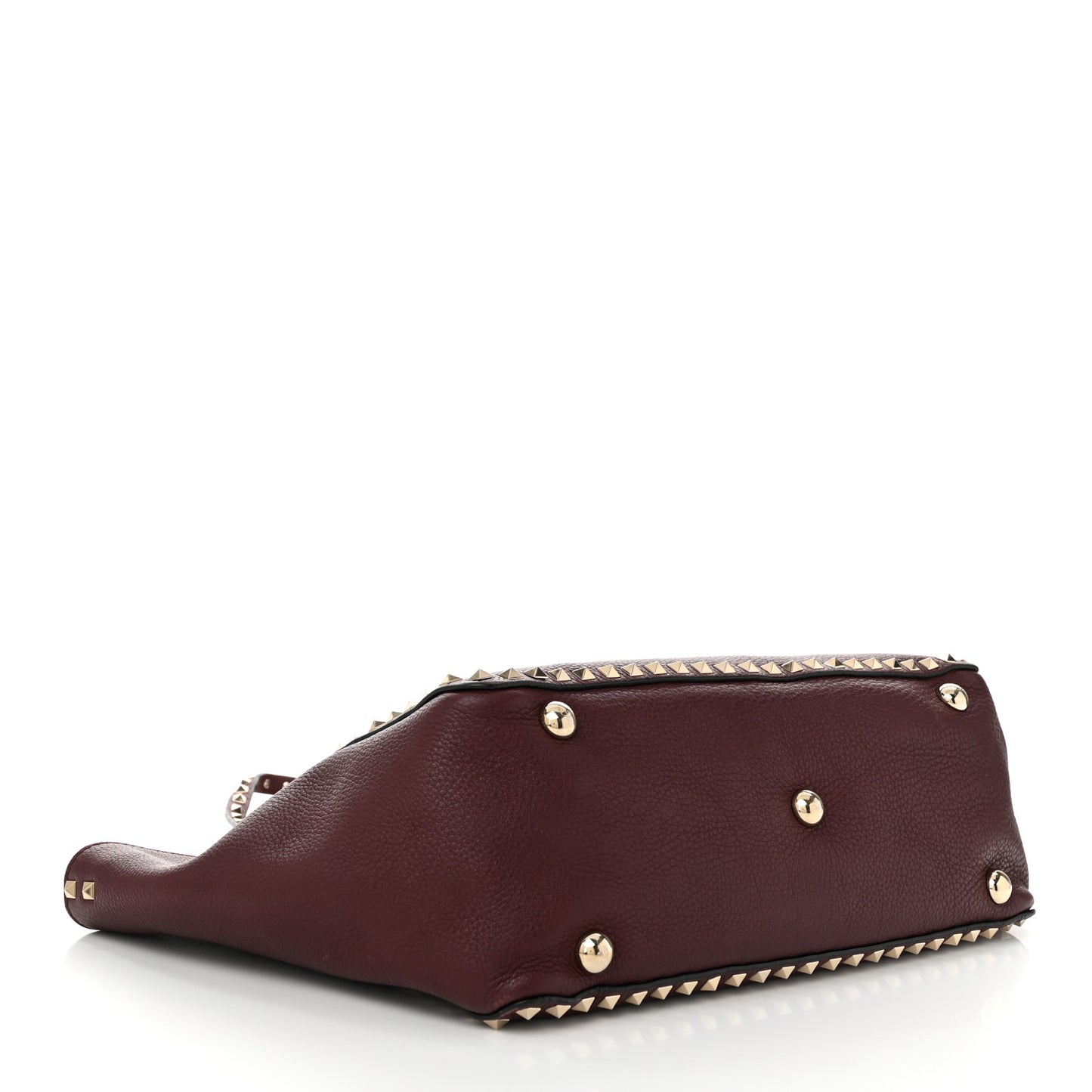Pebbled Calfskin Medium Rockstud Tote Rubin