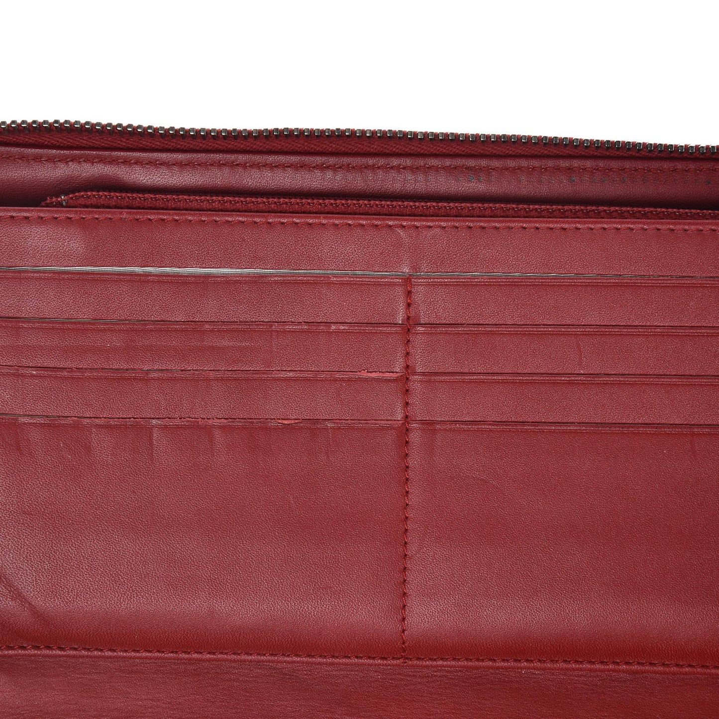 Caviar Quilted Large Zip Around Organizer Wallet Red