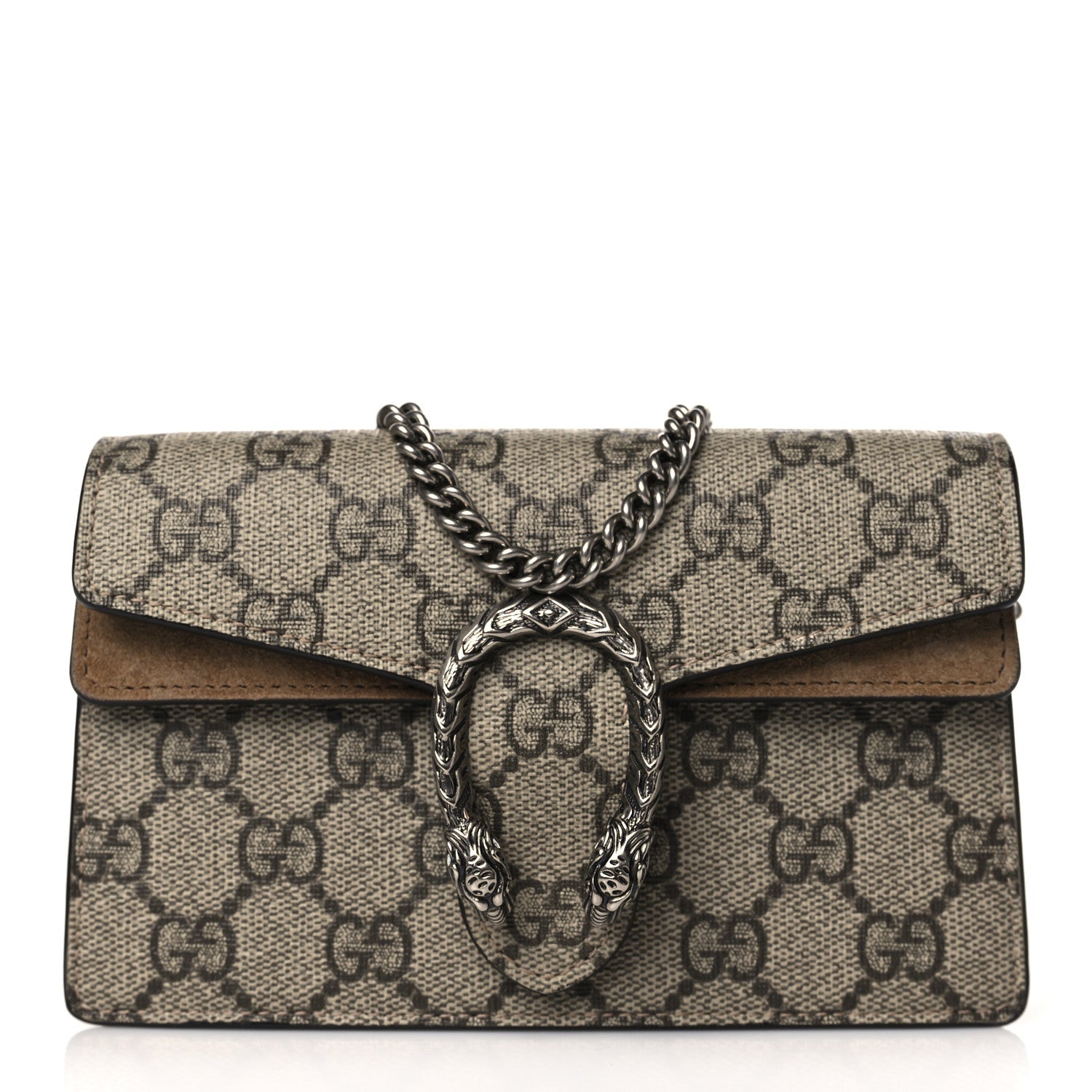 Gucci GG Supreme Monogram Super Mini Dionysus Shoulder Bag Taupe 1 of 8