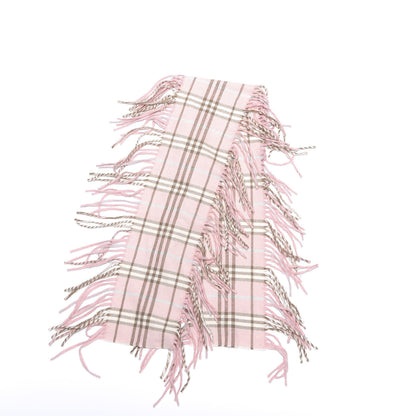 Burberry Cashmere Check Happy Fringe Scarf Pink 2 of 4