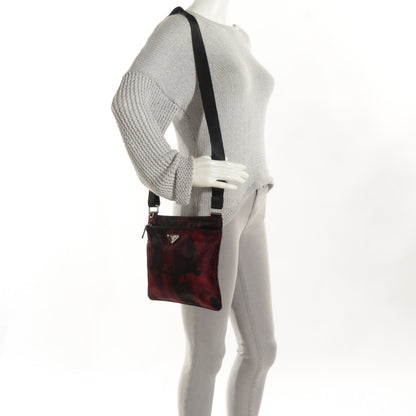 Prada Tessuto Nylon Camouflage Print Flat Messenger Bag Bordeaux 3 of 10